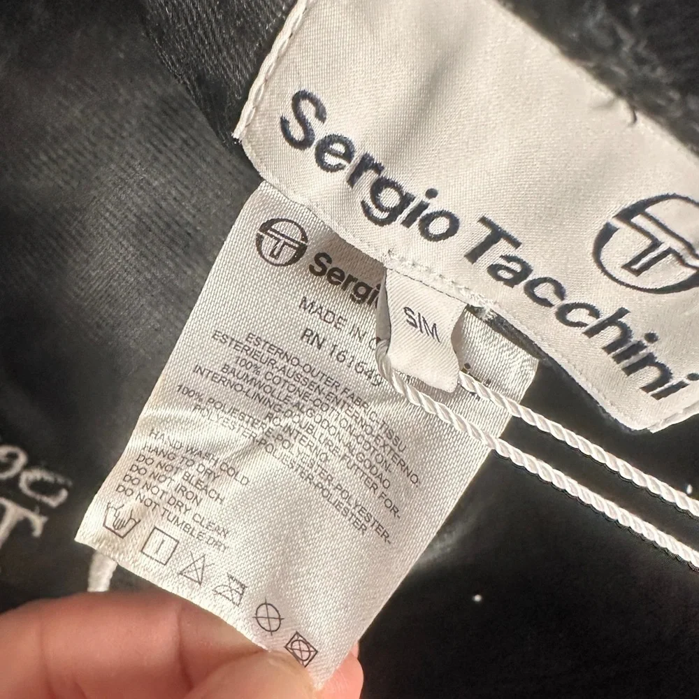Sergio Tacchini Bucket Hat Embroidered ST Logo Black Corduroy Retro Festival NWT